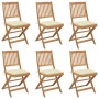 Folding garden chairs 6 units and solid acacia wood cushions by vidaXL, Garden chairs - Ref: Foro24-3075011, Price: 324,26 €,...