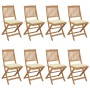 8 pcs folding garden chairs and solid acacia wood cushions by vidaXL, Garden chairs - Ref: Foro24-3075038, Price: 399,49 €, D...