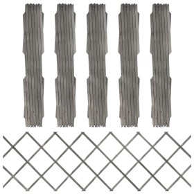 Trellis fences 5 pcs solid gray fir wood 180x60 cm by vidaXL, fence panels - Ref: Foro24-316424, Price: 47,99 €, Discount: %