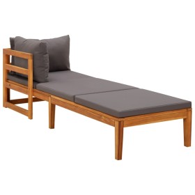 Lounger with 1 armrest dark gray solid acacia wood by vidaXL, Modular outdoor sofas - Ref: Foro24-316318, Price: 204,99 €, Di...