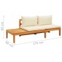 Garden bench and table with cream cushions made of solid acacia wood. by vidaXL, Modular outdoor sofas - Ref: Foro24-316314, ...