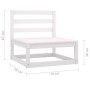 Zentrales Gartensofa aus massivem weißem Kiefernholz von vidaXL, Gartensets - Ref: Foro24-805666, Preis: 94,13 €, Rabatt: %