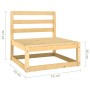 Zentrales Gartensofa aus massivem Kiefernholz von vidaXL, Gartensets - Ref: Foro24-805665, Preis: 59,99 €, Rabatt: %