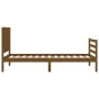 Honey brown solid wood bed frame with headboard 90x200cm by vidaXL, Beds and slatted bases - Ref: Foro24-3194754, Price: 125,...