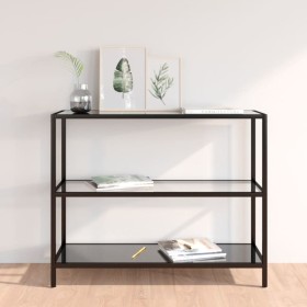 Transparent and black tempered glass shelf 100x36x90 cm by vidaXL, Bookcases and shelves - Ref: Foro24-331630, Price: 66,67 €...