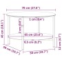 Couchtisch aus schwarzem gehärtetem Glas und weißem Marmor 70 cm von vidaXL, Seitentische - Ref: Foro24-331620, Preis: 98,97 ...