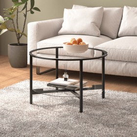 Black and transparent tempered glass coffee table, 70 cm by vidaXL, Side tables - Ref: Foro24-331617, Price: 95,41 €, Discoun...