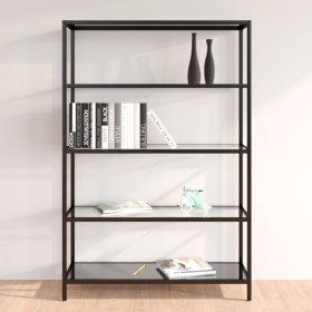 Transparent tempered glass and black shelving 100x36x168 cm by vidaXL, Bookcases and shelves - Ref: Foro24-331638, Price: 120...