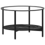 Black tempered glass and black marble coffee table 70 cm by vidaXL, Side tables - Ref: Foro24-331619, Price: 98,97 €, Discoun...