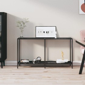 Tempered black glass console table 140x35x75.5 cm by vidaXL, Side tables - Ref: Foro24-331697, Price: 89,99 €, Discount: %