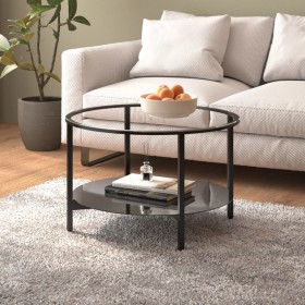 Schwarzer und transparenter Couchtisch aus gehärtetem Glas, 70 cm von vidaXL, Seitentische - Ref: Foro24-331618, Preis: 96,32...