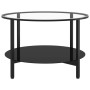 Black and transparent tempered glass coffee table 70 cm by vidaXL, Side tables - Ref: Foro24-331618, Price: 96,32 €, Discount: %