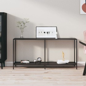 Black tempered glass console table 160x35x75.5 cm by vidaXL, Side tables - Ref: Foro24-331699, Price: 108,99 €, Discount: %