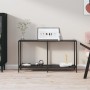 Tempered black glass console table 140x35x75.5 cm by vidaXL, Side tables - Ref: Foro24-331695, Price: 88,66 €, Discount: %