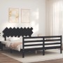 Estructura de cama con cabecero madera maciza negro 160x200 cm de vidaXL, Camas y somieres - Ref: Foro24-3195300, Precio: 157...