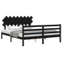 Estructura de cama con cabecero madera maciza negro 160x200 cm de vidaXL, Camas y somieres - Ref: Foro24-3195300, Precio: 157...