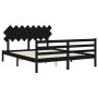 Estructura de cama con cabecero madera maciza negro 160x200 cm de vidaXL, Camas y somieres - Ref: Foro24-3195300, Precio: 157...