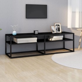 Black tempered glass TV cabinet 140x40x40.5 cm by vidaXL, TV Furniture - Ref: Foro24-331715, Price: 101,99 €, Discount: %