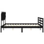 Estructura de cama con cabecero madera maciza negro 160x200 cm de vidaXL, Camas y somieres - Ref: Foro24-3195300, Precio: 157...