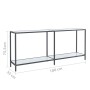 Mesa de consola vidrio templado blanco 180x35x75,5 cm de vidaXL, Mesas auxiliares - Ref: Foro24-331704, Precio: 109,46 €, Des...