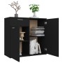 Black plywood sideboard 80x36x75 cm by vidaXL, Sideboards - Ref: Foro24-805771, Price: 79,39 €, Discount: %