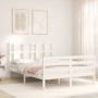 White solid wood bed frame with headboard 120x200 cm by vidaXL, Beds and slatted bases - Ref: Foro24-3194112, Price: 128,47 €...