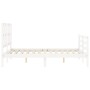 White solid wood bed frame with headboard 120x200 cm by vidaXL, Beds and slatted bases - Ref: Foro24-3194112, Price: 128,47 €...