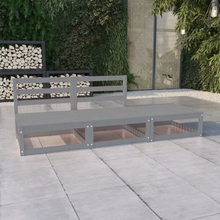 Juego de muebles de jardín 3 piezas gris madera maciza de pino de vidaXL, Conjuntos de jardín - Ref: Foro24-3075236, Precio: ...