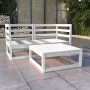 Set de salón de jardín de 3 piezas blanco madera maciza pino de vidaXL, Conjuntos de jardín - Ref: Foro24-3075250, Precio: 14...