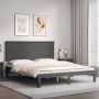 Estructura de cama matrimonio con cabecero madera maciza gris de vidaXL, Camas y somieres - Ref: Foro24-3193668, Precio: 170,...