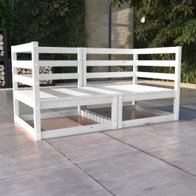 2 seater garden sofa white solid pine wood by vidaXL, Outdoor sofas - Ref: Foro24-3075245, Price: 97,88 €, Discount: %