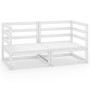 2 seater garden sofa white solid pine wood by vidaXL, Outdoor sofas - Ref: Foro24-3075245, Price: 97,99 €, Discount: %