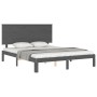 Estructura de cama matrimonio con cabecero madera maciza gris de vidaXL, Camas y somieres - Ref: Foro24-3193668, Precio: 170,...