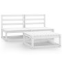 3-piece garden lounge set white solid pine wood by vidaXL, Garden sets - Ref: Foro24-3075235, Price: 137,24 €, Discount: %