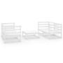 5-teiliges Garten-Lounge-Set aus weißem massivem Kiefernholz von vidaXL, Gartensets - Ref: Foro24-3075255, Preis: 243,09 €, R...