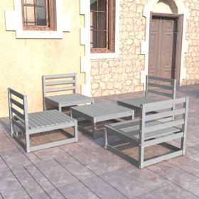 Garden furniture 5 pieces gray solid pine wood by vidaXL, Garden sets - Ref: Foro24-3075266, Price: 222,99 €, Discount: %