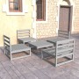 Garden furniture 5 pieces gray solid pine wood by vidaXL, Garden sets - Ref: Foro24-3075266, Price: 223,96 €, Discount: %