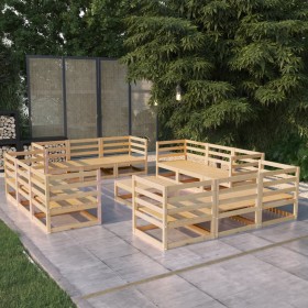 Gartenmöbel-Set 13-teilig aus massivem Kiefernholz von vidaXL, Gartensets - Ref: Foro24-3075294, Preis: 611,99 €, Rabatt: %