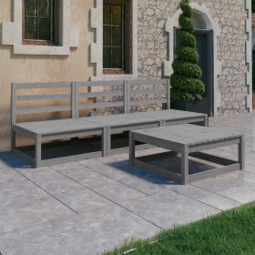 Garden furniture set 5 pieces gray solid pine wood by vidaXL, Garden sets - Ref: Foro24-3075306, Price: 187,99 €, Discount: %