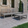 Juego de muebles de jardín 5 piezas gris madera maciza de pino de vidaXL, Conjuntos de jardín - Ref: Foro24-3075306, Precio: ...