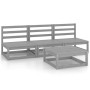 Garden furniture set 5 pieces gray solid pine wood by vidaXL, Garden sets - Ref: Foro24-3075306, Price: 187,85 €, Discount: %