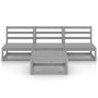 Garden furniture set 5 pieces gray solid pine wood by vidaXL, Garden sets - Ref: Foro24-3075306, Price: 187,85 €, Discount: %