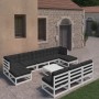 11-piece garden furniture set with white pine wood cushions by vidaXL, Garden sets - Ref: Foro24-3077150, Price: 796,99 €, Di...