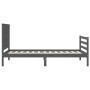 Estructura de cama con cabecero madera maciza gris 100x200 cm de vidaXL, Camas y somieres - Ref: Foro24-3194238, Precio: 120,...