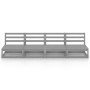 Garden sofa, 4 seats, gray solid pine wood by vidaXL, Outdoor sofas - Ref: Foro24-3075341, Price: 220,70 €, Discount: %