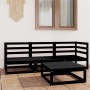 Garden furniture set 4 pieces black solid pine wood by vidaXL, Garden sets - Ref: Foro24-3075328, Price: 221,89 €, Discount: %