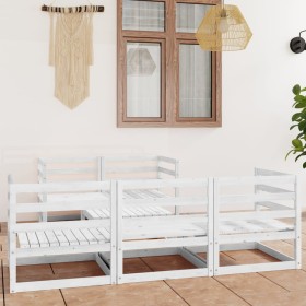 Garden lounge set of 6 pieces white solid pine wood by vidaXL, Garden sets - Ref: Foro24-3075330, Price: 270,99 €, Discount: %