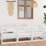 Gartenlounge-Set bestehend aus 6 Teilen aus weißem, massivem Kiefernholz von vidaXL, Gartensets - Ref: Foro24-3075330, Preis:...