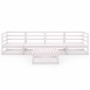 5-piece garden lounge set white solid pine wood by vidaXL, Garden sets - Ref: Foro24-3075365, Price: 229,99 €, Discount: %