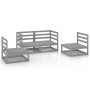 4-piece garden furniture set in solid pine wood, gray color. by vidaXL, Garden sets - Ref: Foro24-3075381, Price: 200,80 €, D...